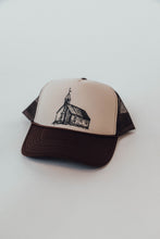 Load image into Gallery viewer, Church Trucker Hat - Tan &amp; Brown
